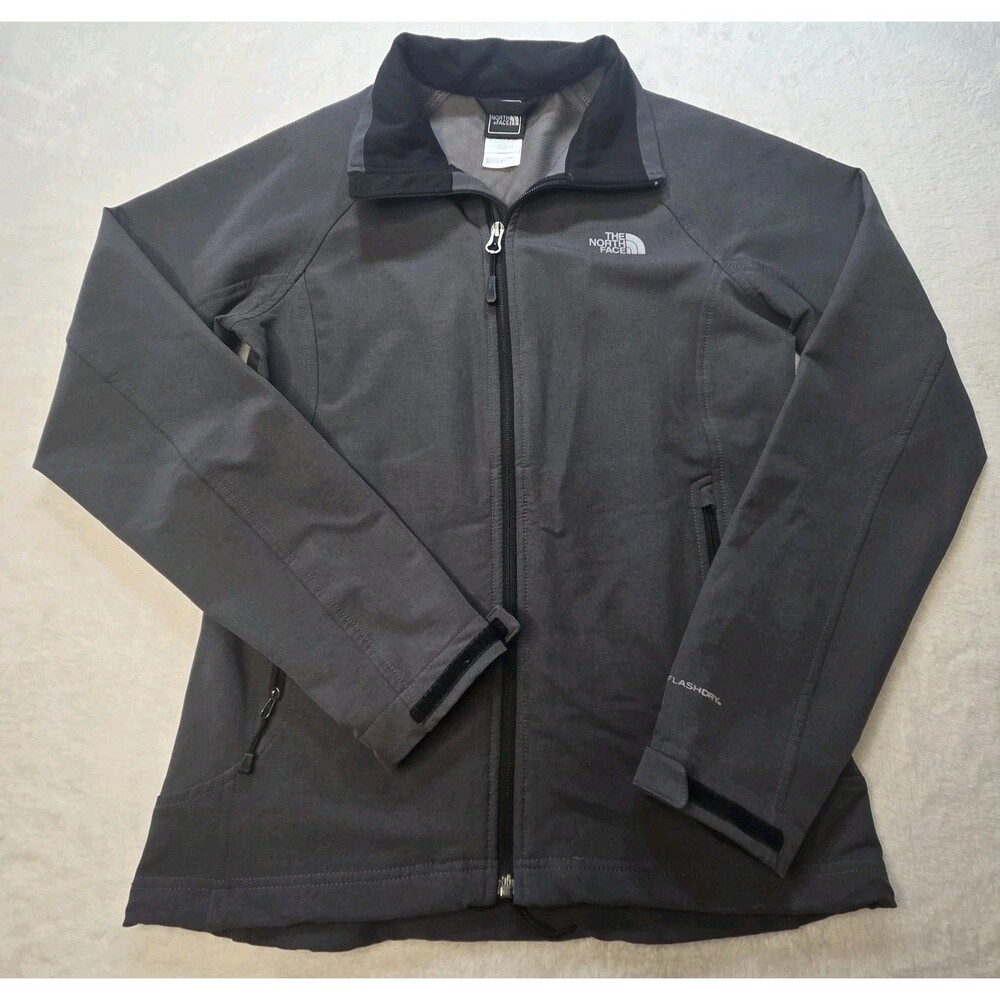 The North Face FlashDry Gray Softshell Jacket Full Zip Women’s Size Small - Picture 1 of 8